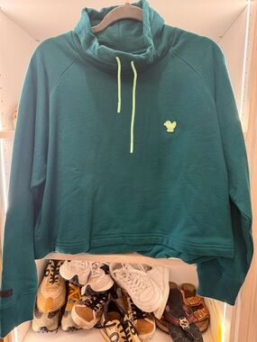 Bad Birdie Teal Golf  Hoodie with Brown Logo Patch